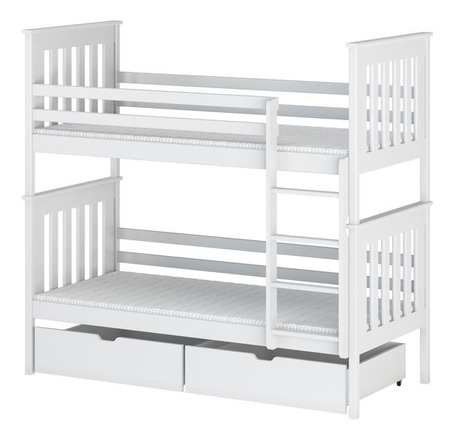 Dětská postel 90 cm Brad (s roštem a úl. prostorem) (bílá)