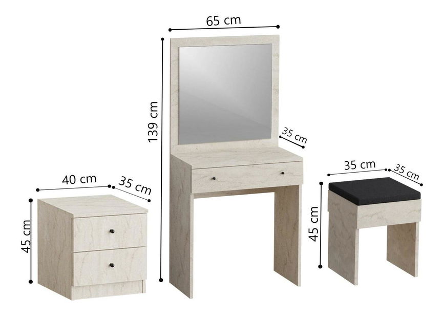 Toaletní stolek Nikki (travertin)