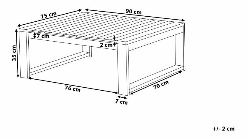 Zahradní konferenční stolek Timza (tmavé akáciové dřevo)