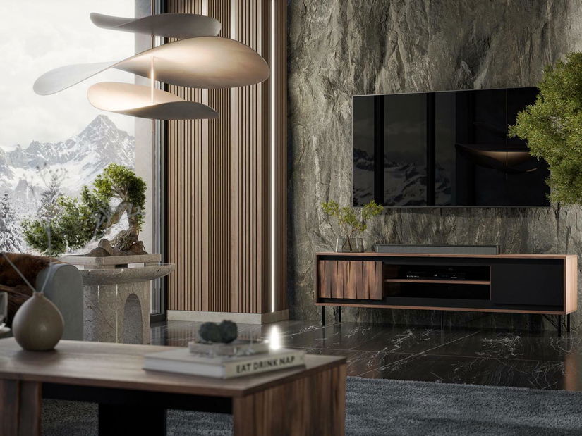 TV stolek/skříňka Sting RTV1 (ořech + černá)