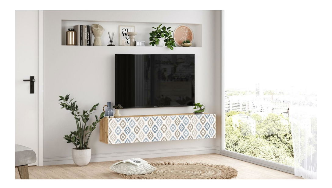  TV stolek/skříňka France 10 (borovice atlantická + bílá)