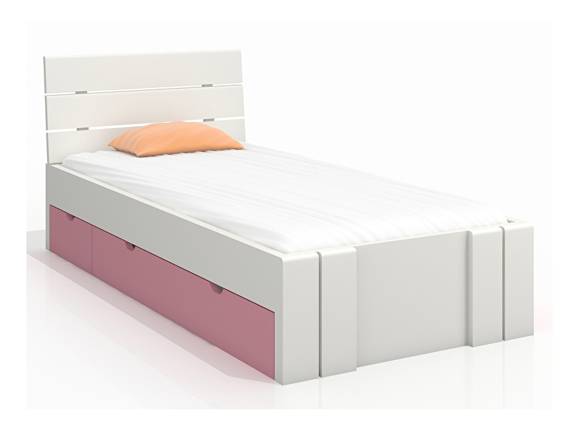 Jednolůžková postel 90 cm Naturlig Kids Tosen High Drawers (borovice) (s roštem)