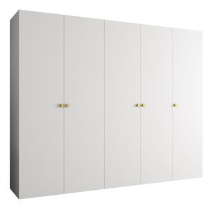 Šatní skříň 250 cm Parna 1 (bílá + zlatá)