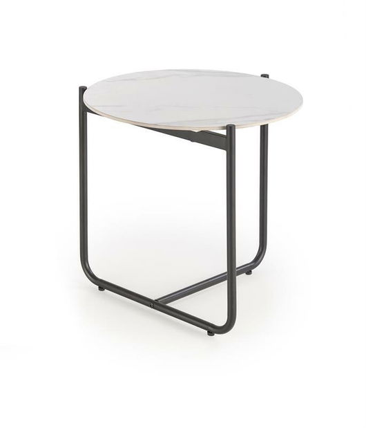 Konferenční stolek Acuna (bílý mramor + černá)