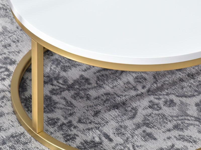 Konferenční stolek Kolja Stolek S (bílá + zlatá)
