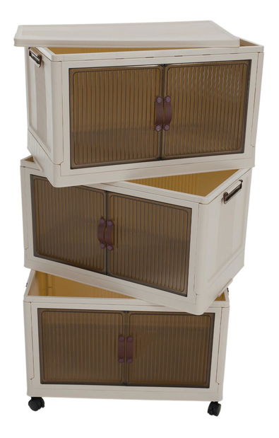 Skříňka Pillia 2 (bílá + hnědá)