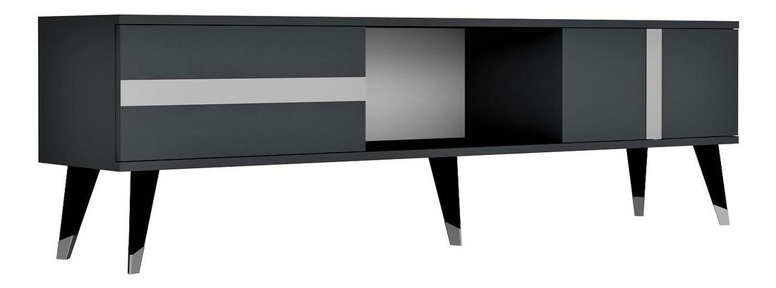TV stolek/skříňka Vekika 2 (antracit + stříbrná)