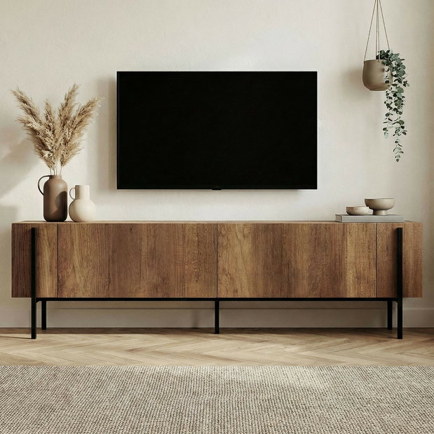  TV stolek/skříňka Netus (ořech + černá)