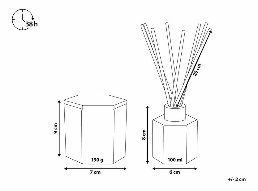 Svíčka ze sójového vosku a difuzér s tyčinkami s vůní letní louky Tudor (oranžová)