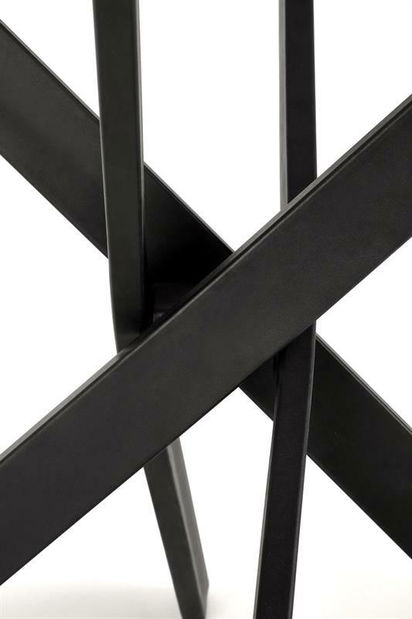 Jídelní stůl Edgaro 2 (bílý mramor + černá) (pro 4 osoby)