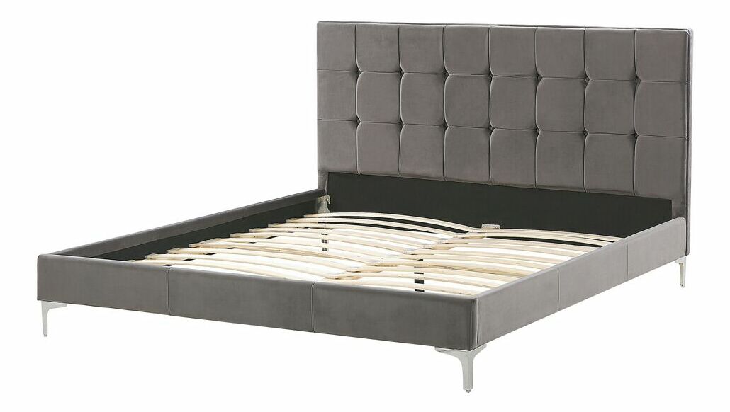 Manželská postel 140 cm Amar (šedá) (s roštem)
