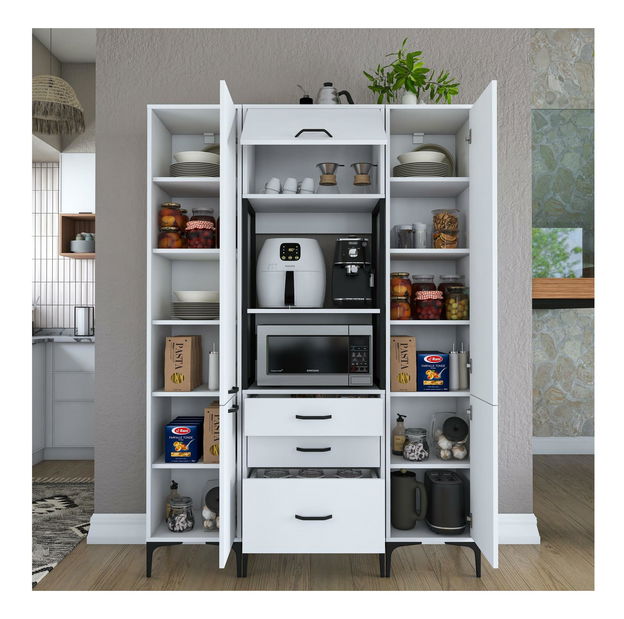 Policová skříň Jenaretta 145 (bílá)