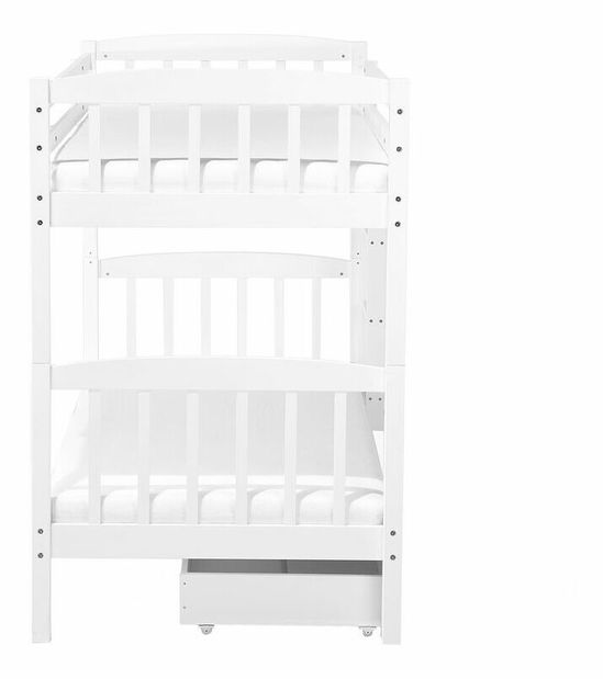 Patrová postel 90 cm REWIND (bílá) (s roštem a úl. prostorem)