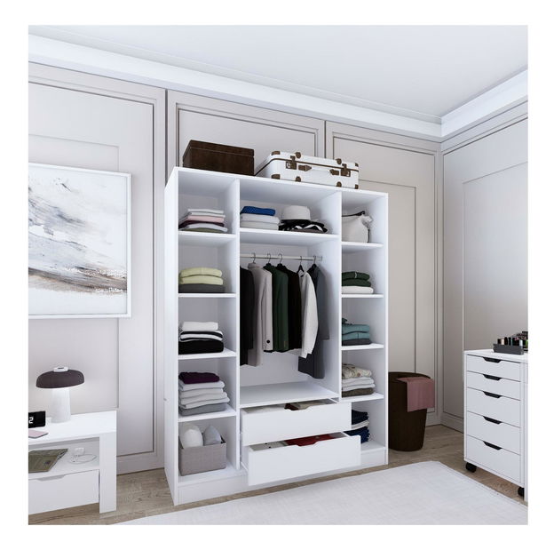 Šatní skříň Durun 4 (bílá matná)