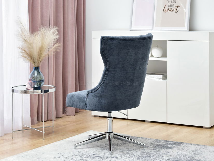 Křeslo Elza (modrá + chromová)