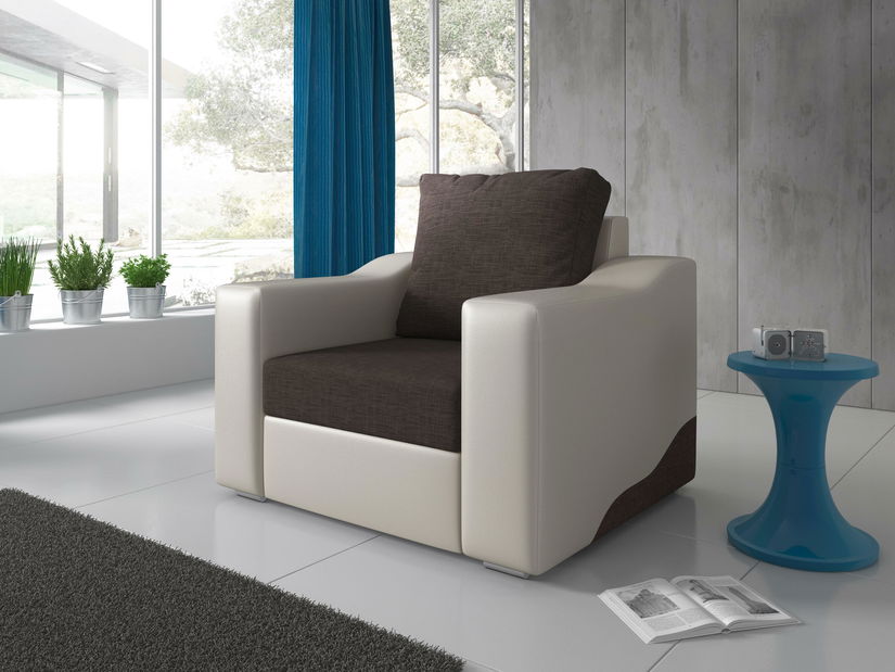 Křeslo Wisteria (hnědá + bílá)