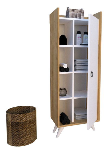 Policová skříň Sipadi (dub + bílá)