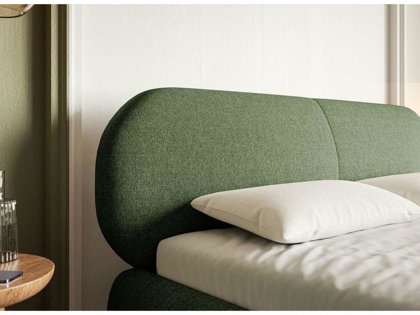 Manželská postel 140 cm Octave 140 (s roštem) (s úl. prostorem) (olivová + zlatá)