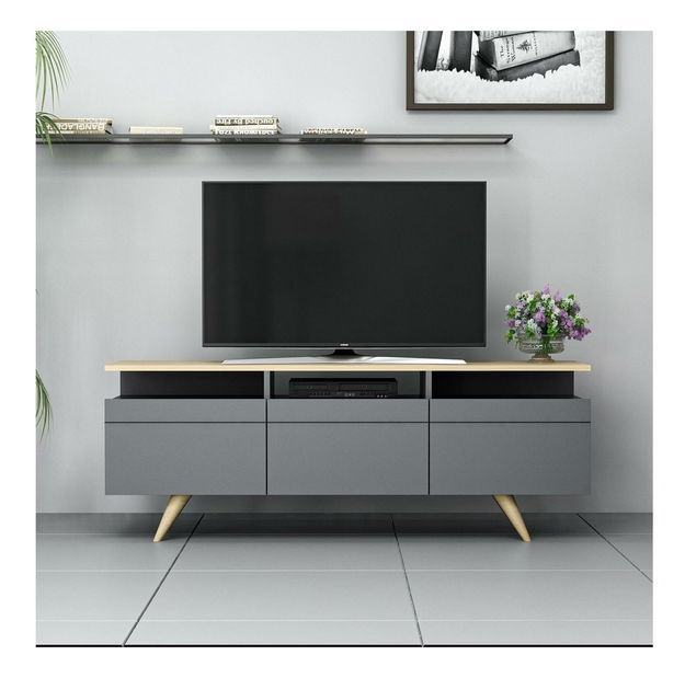 TV stolek/skříňka Vulema 2 (antracit + dub)