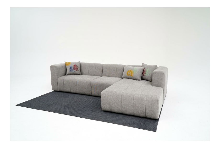 Rohová sedačka Beyzometta (P) (světle šedá)