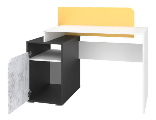 PC stolek Bryn B8 (bílá + grafitová + žlutá) *výprodej