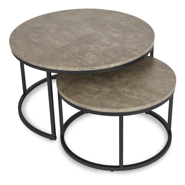 Set 2 ks konferenčních stolků Reliquias Max (beton)