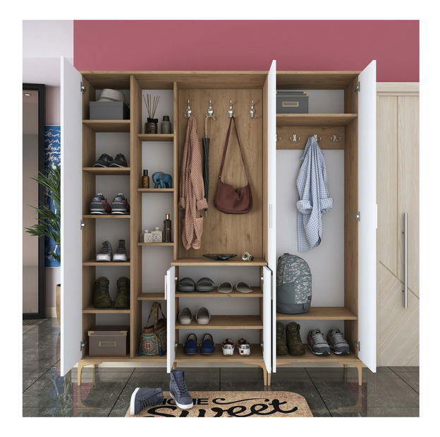 Předsíň Emily 29 (se zrcadlem) (ořech + bílá)