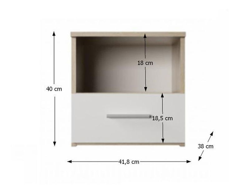 Ložnice (postel 160X200cm, 2 ks noční stolek, skříň)