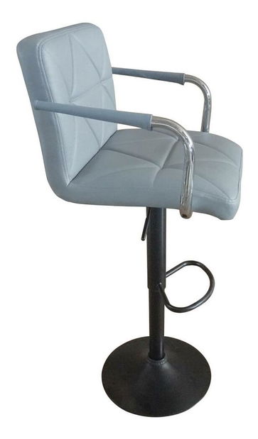 Barová židle Fibie (ekokůže šedá + černá)