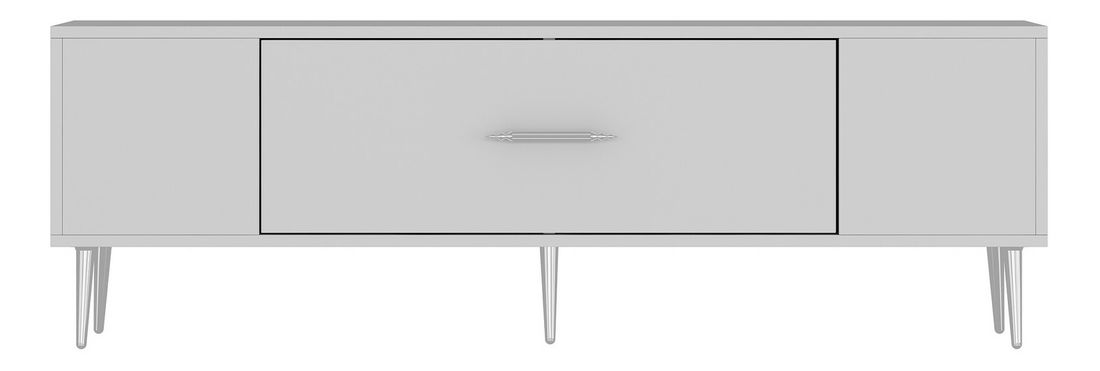 TV stolek/skříňka Dekondino (bílá + stříbrná)
