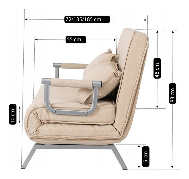 Rozkládací pohovka Bancarias 2 (béžová)