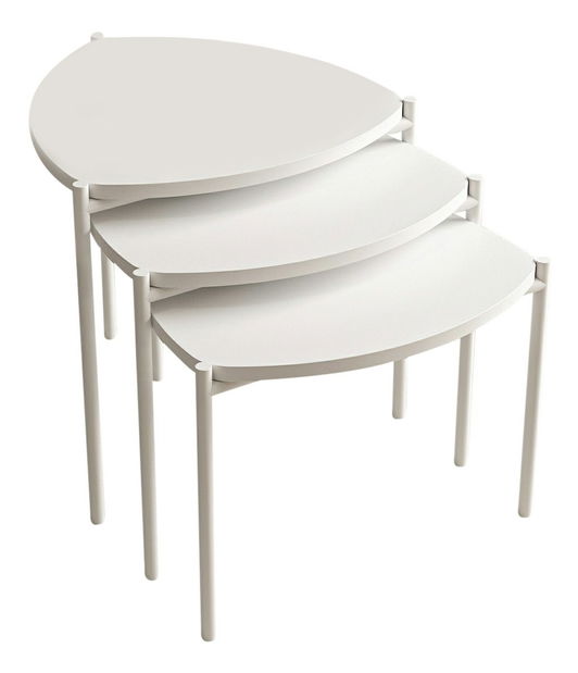 Set konferenčních stolků Lena 3 (Bílá)