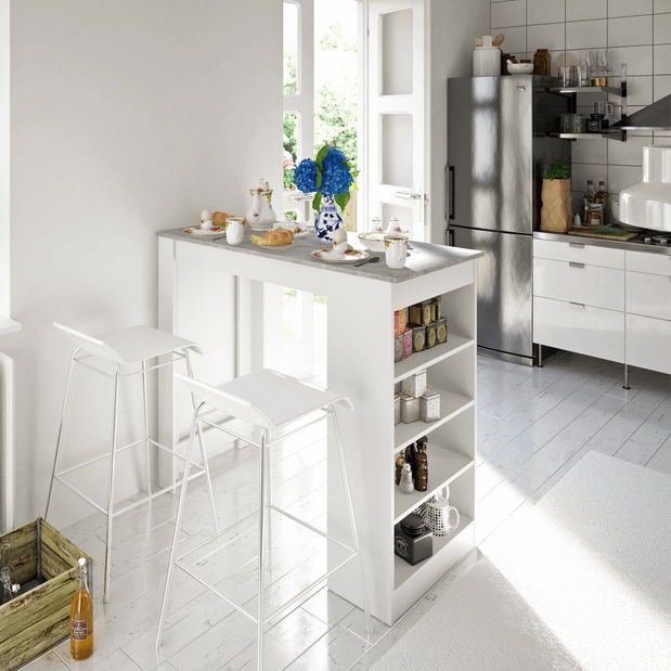 Barový stůl Austin (bílá + beton)