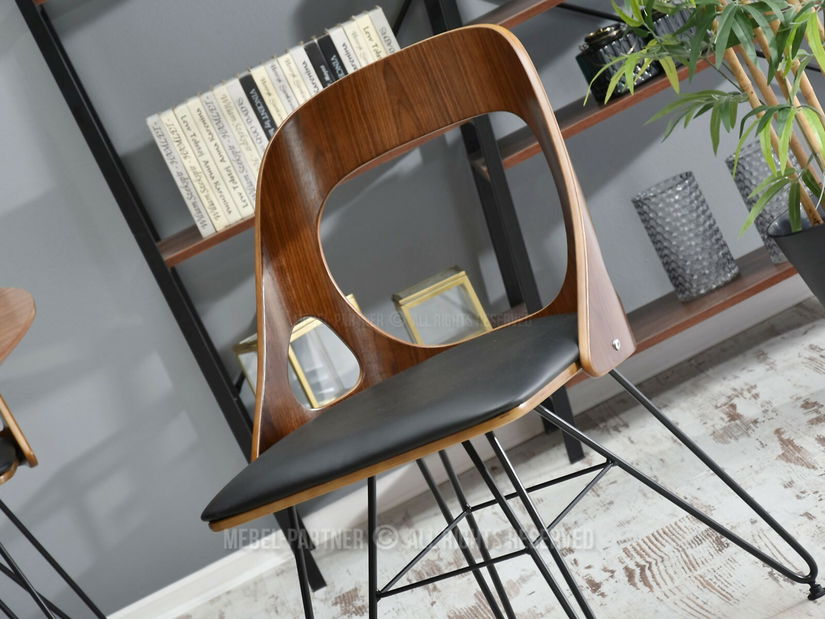 Židle Alik (ořech tmavý + černá)