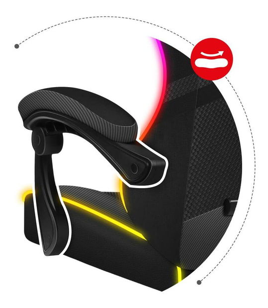 Herní křeslo Fusion 4.4 (černá + vícebarevná) (s LED osvětlením)