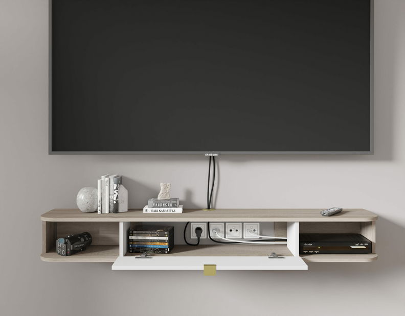 TV stolek/skříňka Ikaro (dub sonoma + bílá)