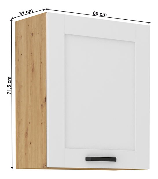 Horní skříňka Lesana 2 (bílá + dub artisan) 60 G-72 1F 