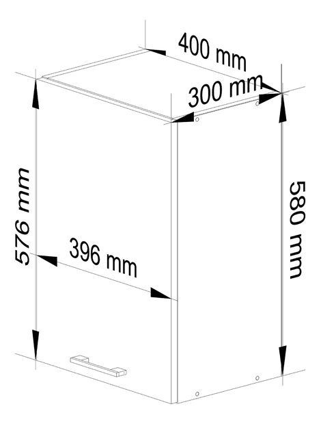 Horní kuchyňská skříňka Organo W1 40 (bílá + grafit)