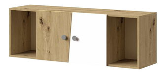 Regál Seraphina WK13 (dub artisan + bílá + šedá)