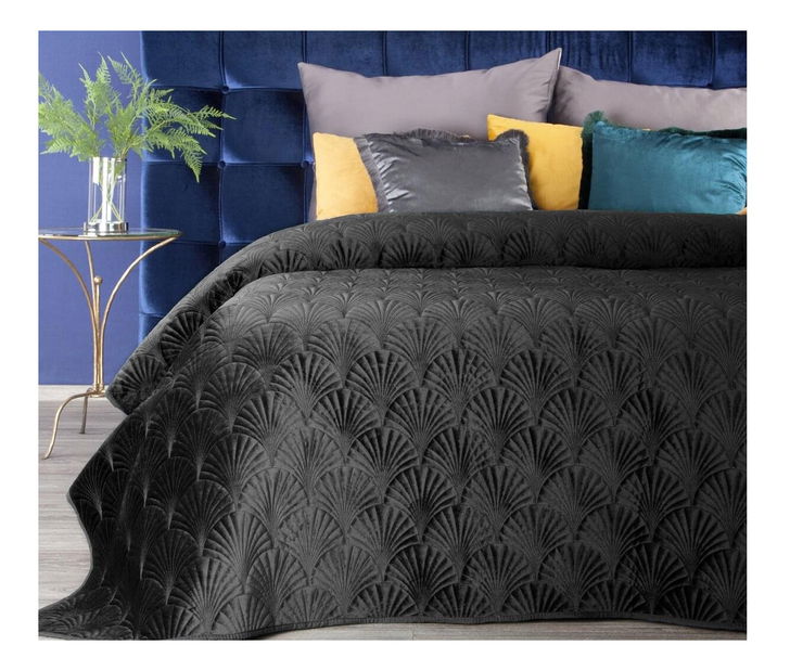 Přehoz na postel 210x170 cm RIA 2 (čierna)