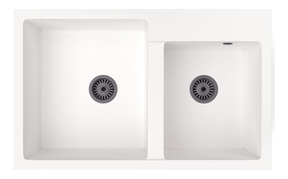 Kuchyňský dřez Hakkon (bílá) (bez otvoru pro baterii) (bez baterie)