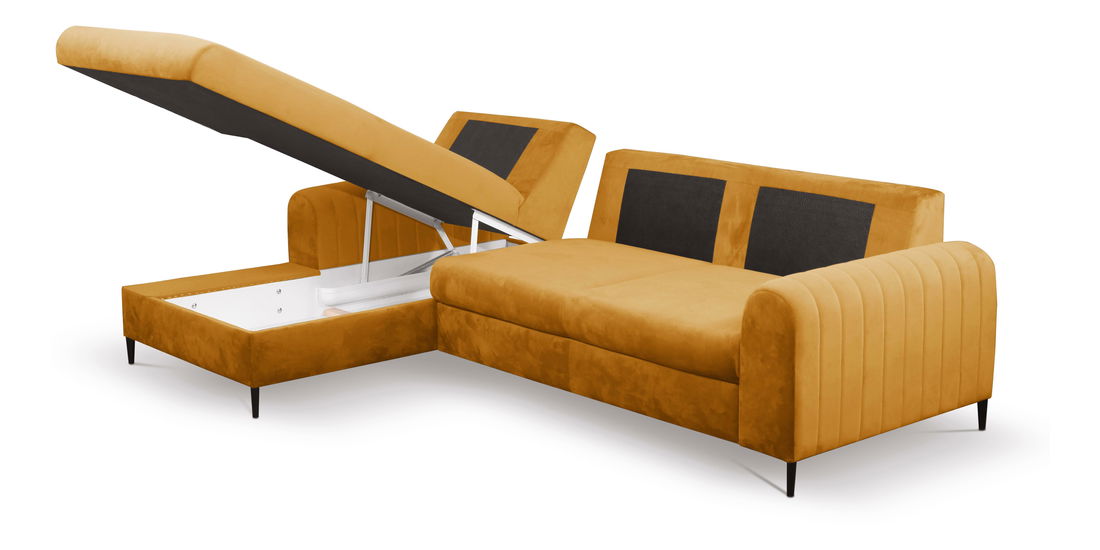 Rohová sedací souprava Monique (hořčicová) (L)