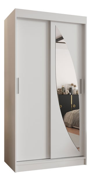 Šatní skříň 100 cm Milain (bílá)