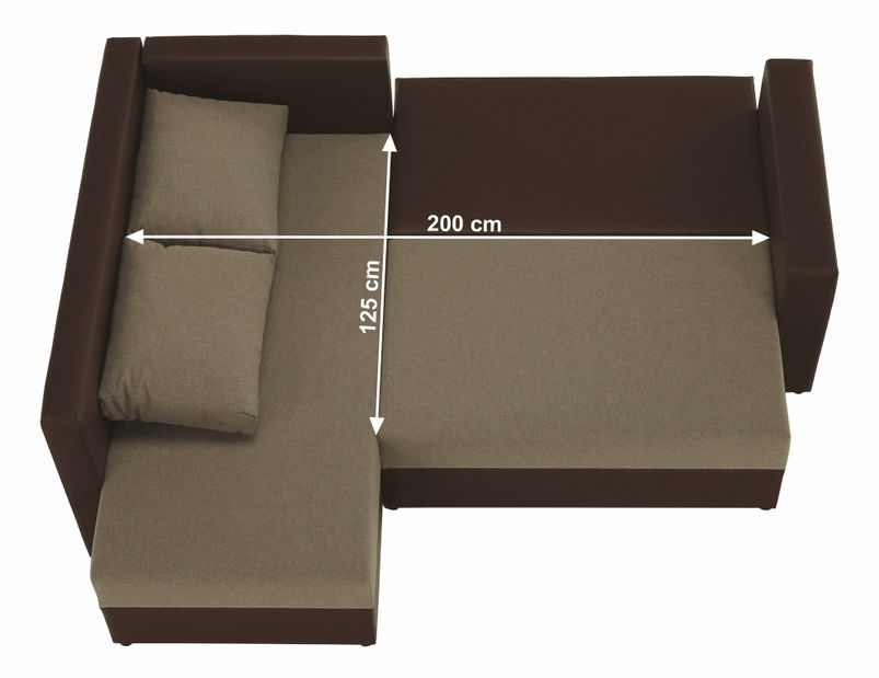 Rohová sedací souprava Udan hnědá (P)