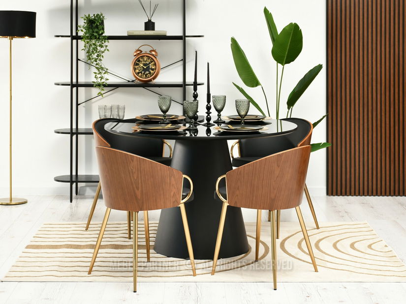 Židle Elviria K (ořech tmavý + zlatá)