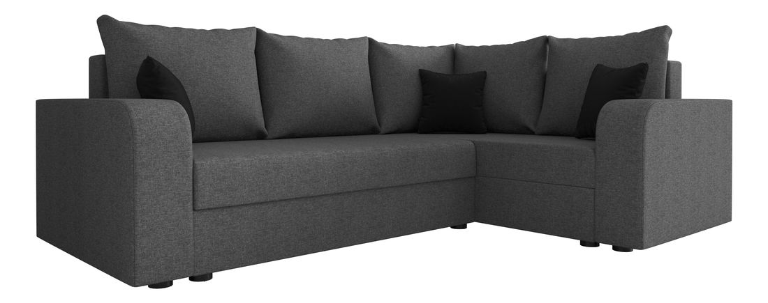 Rohová sedací souprava Harmony Plus (tmavě šedá + černá) (P)