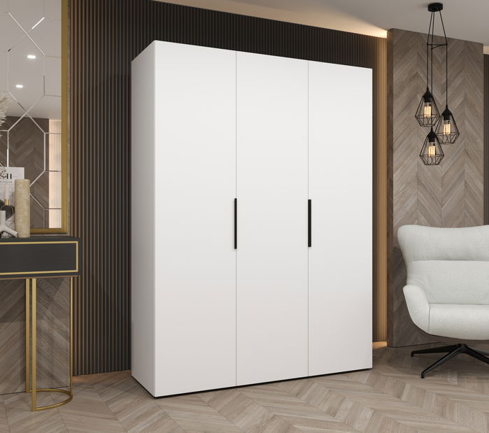 Šatní skříň 150 cm Mirabella 1 (bílá + černá)