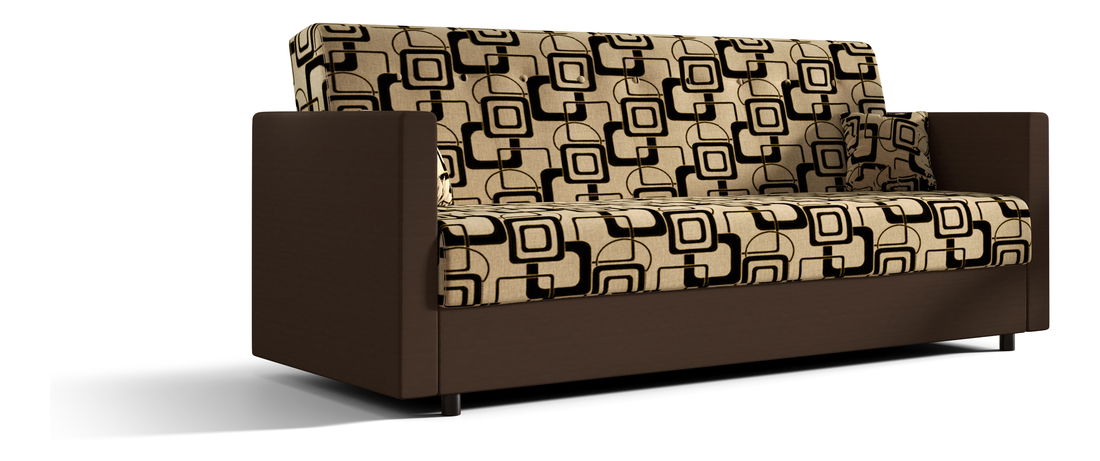 Pohovka třísedačka Momentum (tmavě hnědá + banánová)