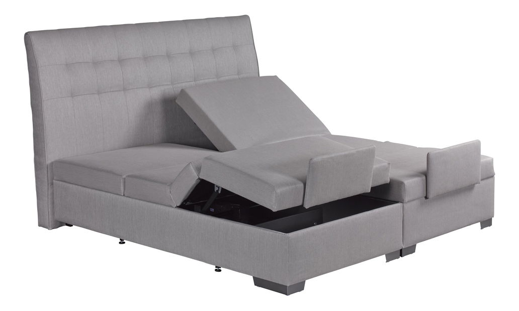 Manželská postel 180 cm Blanár Astrid (šedá) (s matracemi)