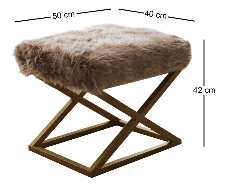 Taburetka Capreza (hnědá + zlatá)